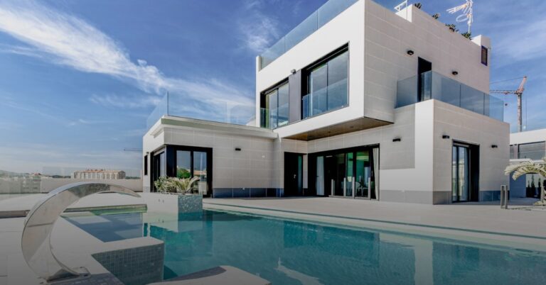 Luxury modern villa with infinity pool — real estate purchased with Bitcoin